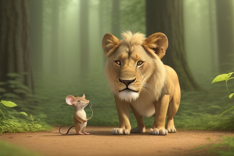 Story - The Helpful Mouse and the Trapped Lion